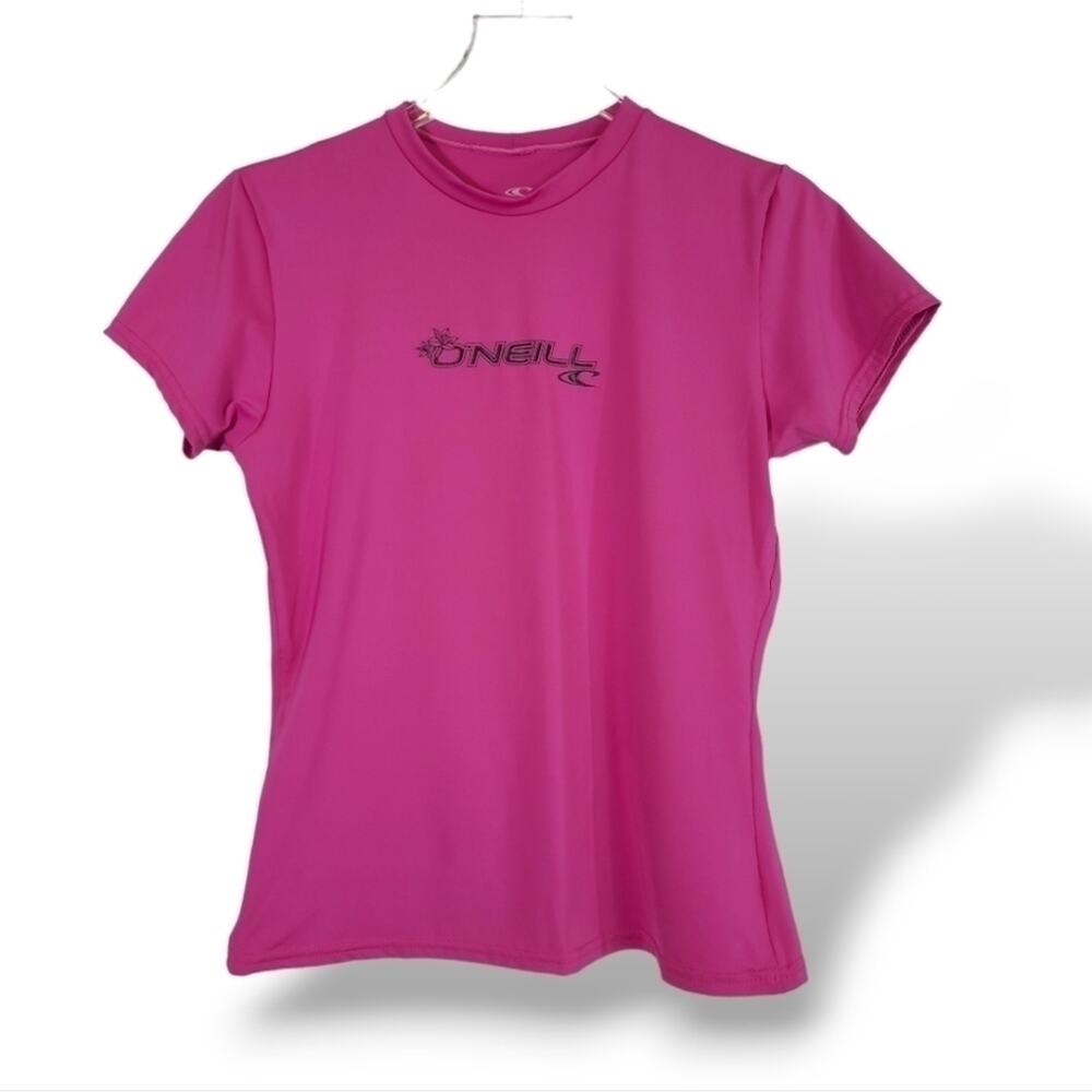 O'NEILL Surfing Rashguard T Shirt - Short Sleeve  Swim - Neon Pink - Size Medium
